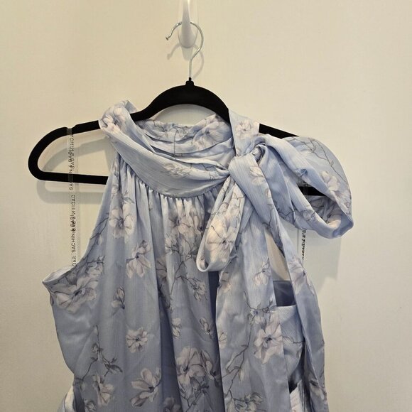 NWT Sachin & Babi Kayla Halter Wildflowers Blue Floral Sleeveless Holiday Dress - Picture 5 of 14